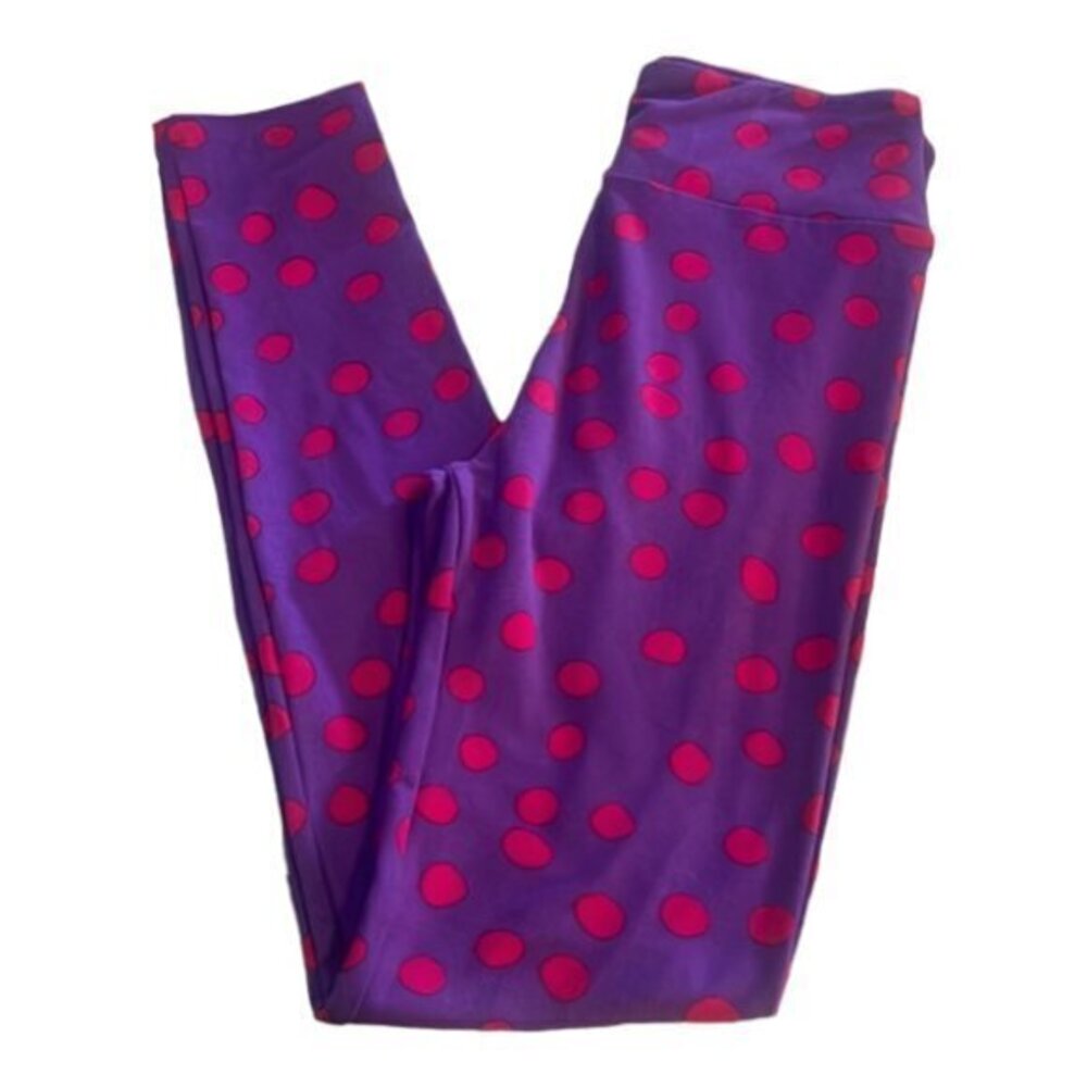 LULAROE Purple Pink  Leggings  Size OS EUC/NC #2455